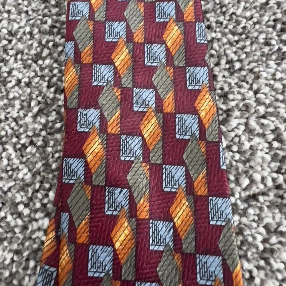 Boys Geometric Patterned Polyester Clip On Tie